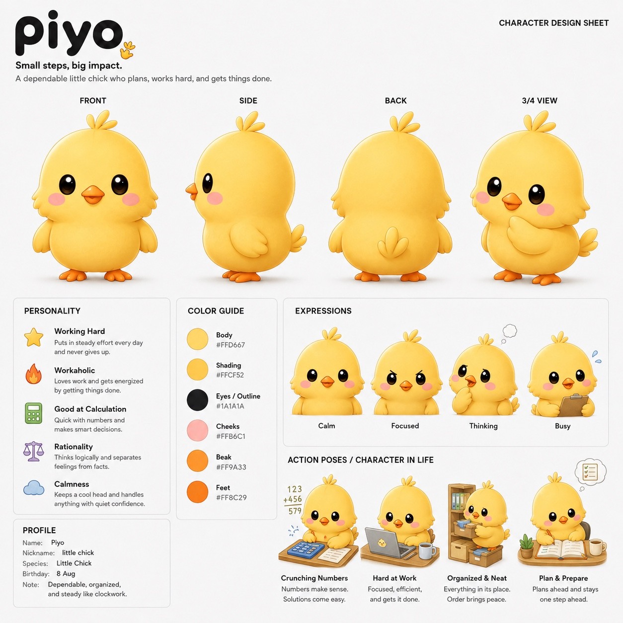 piyo character design sheet